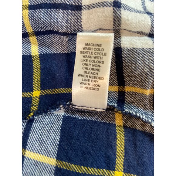 Cato Womens Open Front Vest 22 24W Sleeveless Navy Yellow Plaid Academia Preppy - Picture 6 of 8